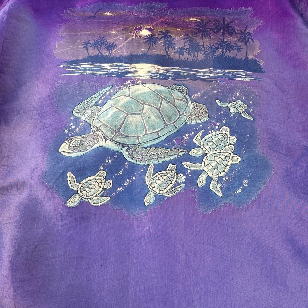 Surf Style Purple Turtle Sunset Pullover Windbreaker One Size - Picture 4 of 7